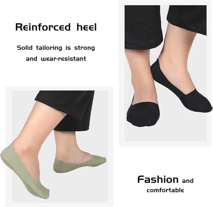 10 Pairs No Show Socks - Women & Men, Low Cut, Liner, Ice Silk, Nonslip, Invisible, Thin V1258-DP02-B-3017