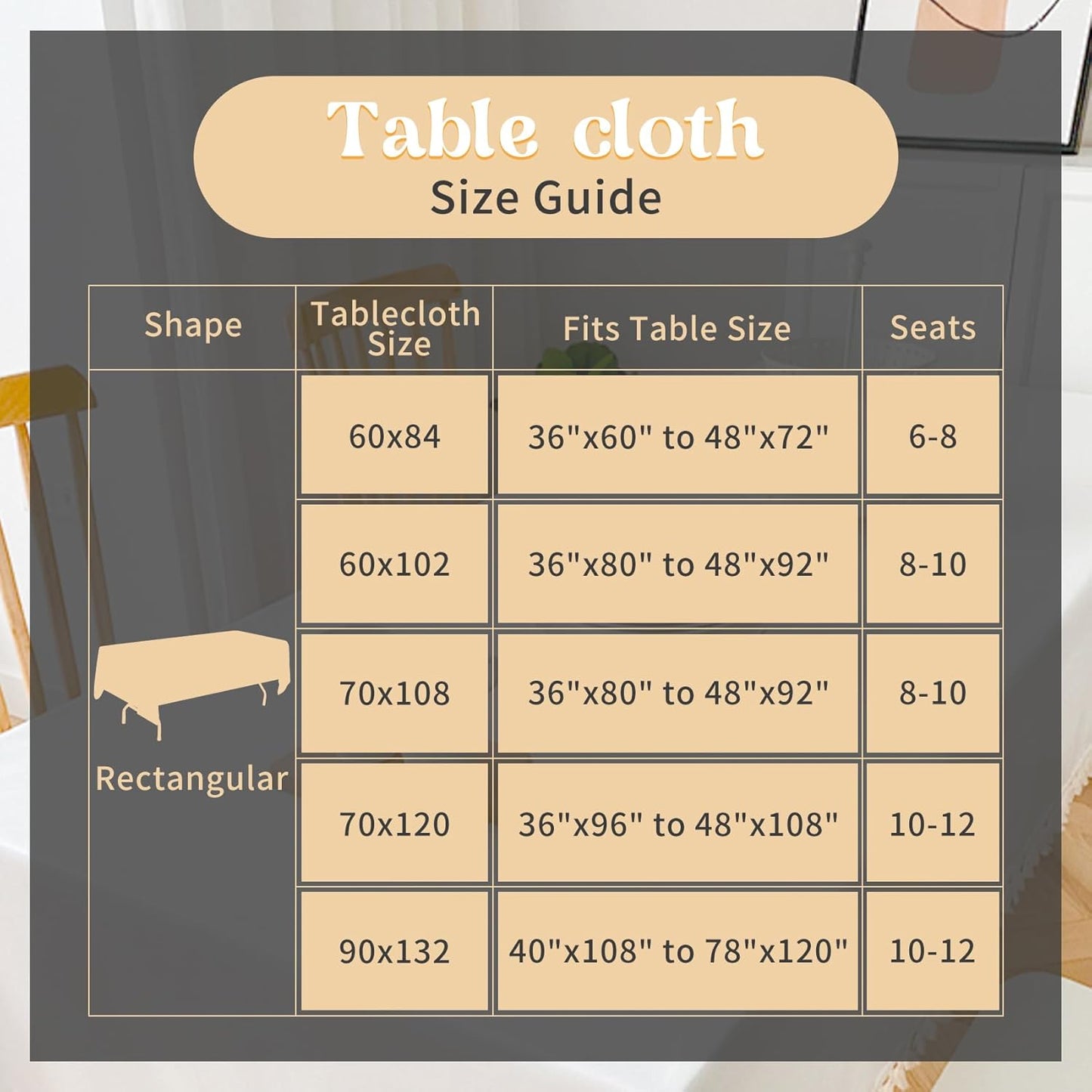 2 Pack 60 x 102 Inch Black Rectangle Tablecloth for 6 Foot Table Washable Reusable Outdoor Polyester Fabric V1258-DP02-B-302
