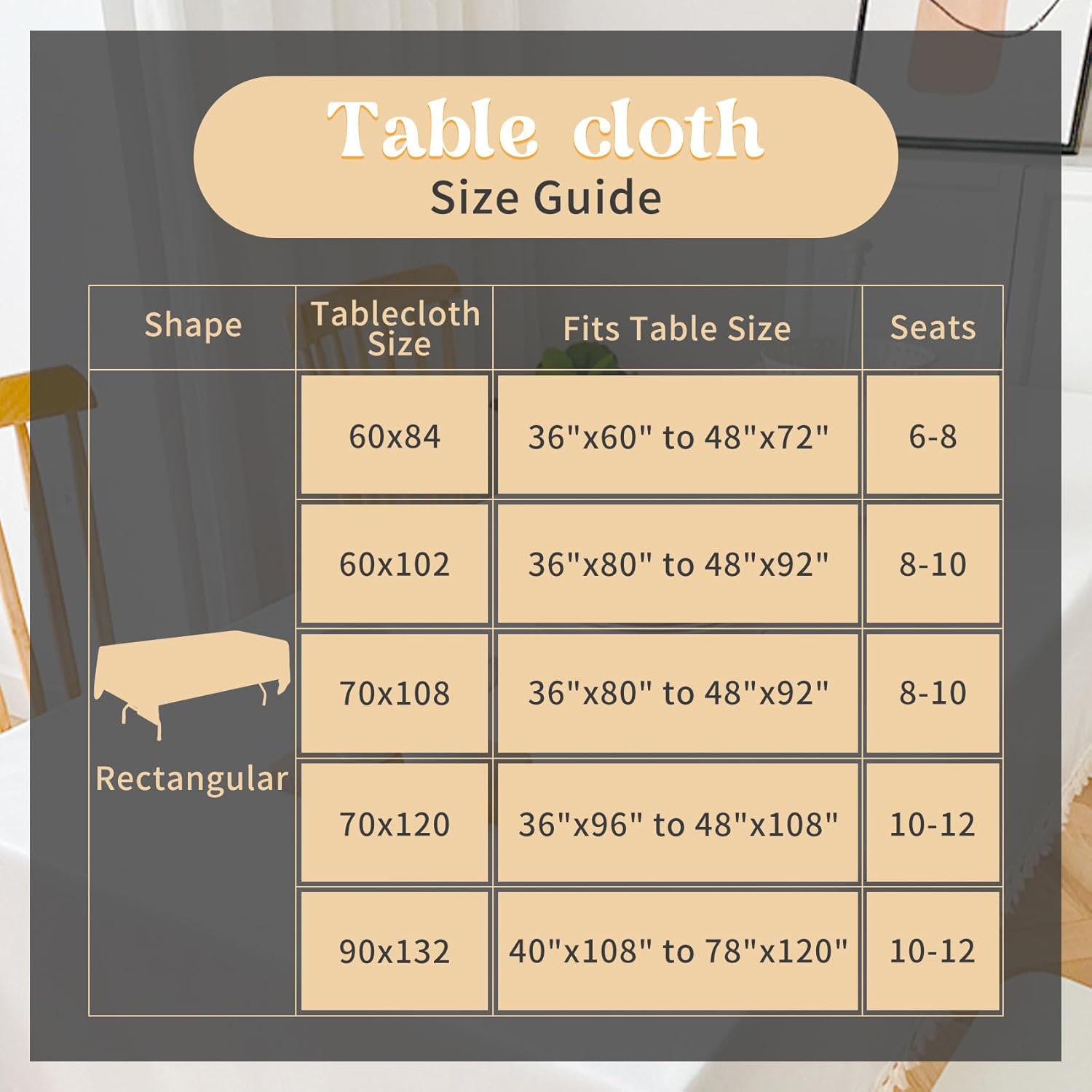 2 Pack 60 x 102 Inch Black Rectangle Tablecloth for 6 Foot Table Washable Reusable Outdoor Polyester Fabric V1258-DP02-B-302