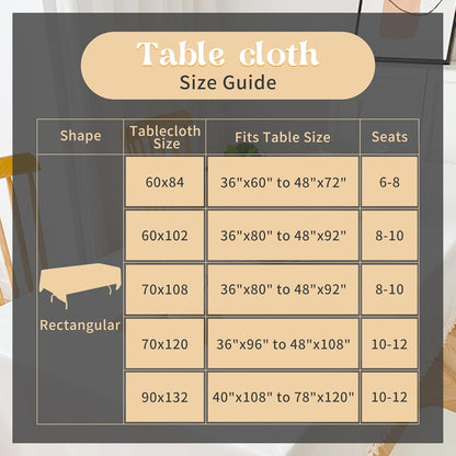 2 Pack 60 x 102 Inch Black Rectangle Tablecloth for 6 Foot Table Washable Reusable Outdoor Polyester Fabric V1258-DP02-B-302