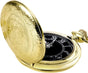 Men's Quartz Pocket Watch with Black Dial and Chain V1258-DP02-B-3020