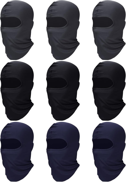 9 Pieces Balaclava Full Face Mask UV Sun Protection Face Cover Summer Cooling Neck Gaiter Breathable V1258-DP02-B-3021