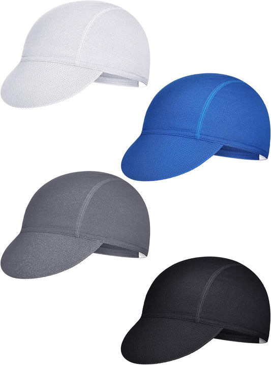 4 Pieces Summer Unisex Cycling Cap Breathable Bicycle Caps Sweat-Absorbing Biking Caps for Women Men Running V1258-DP02-B-3024