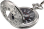 Vintage Pocket Watch Steel Men Watch with Chain (Silver) V1258-DP02-B-3029