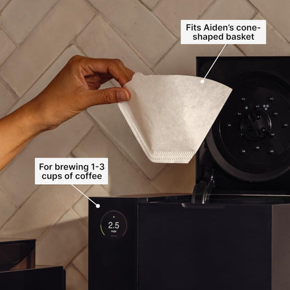 Aiden Cone Single Brew Filters (Set of 40) - polybag V1258-DP02-B-303