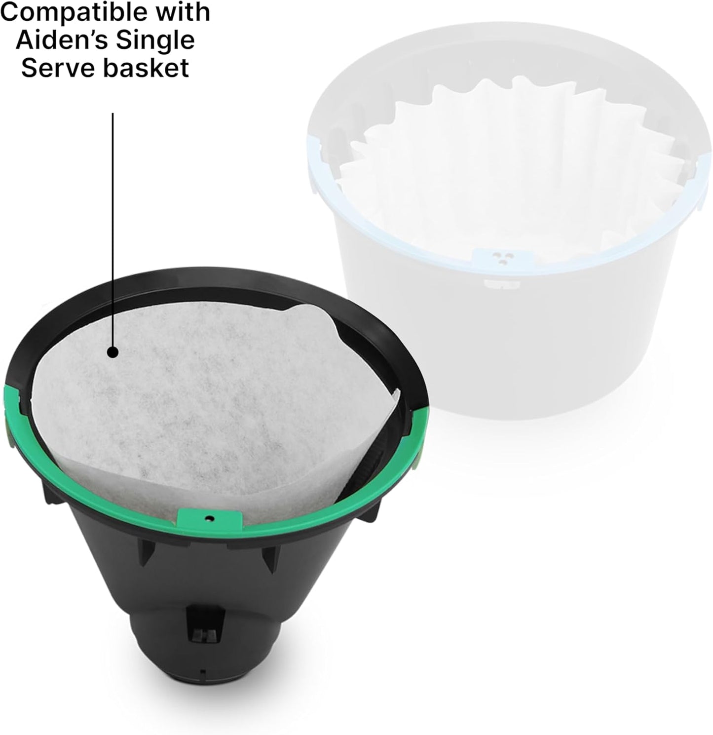 Aiden Cone Single Brew Filters (Set of 40) - polybag V1258-DP02-B-303
