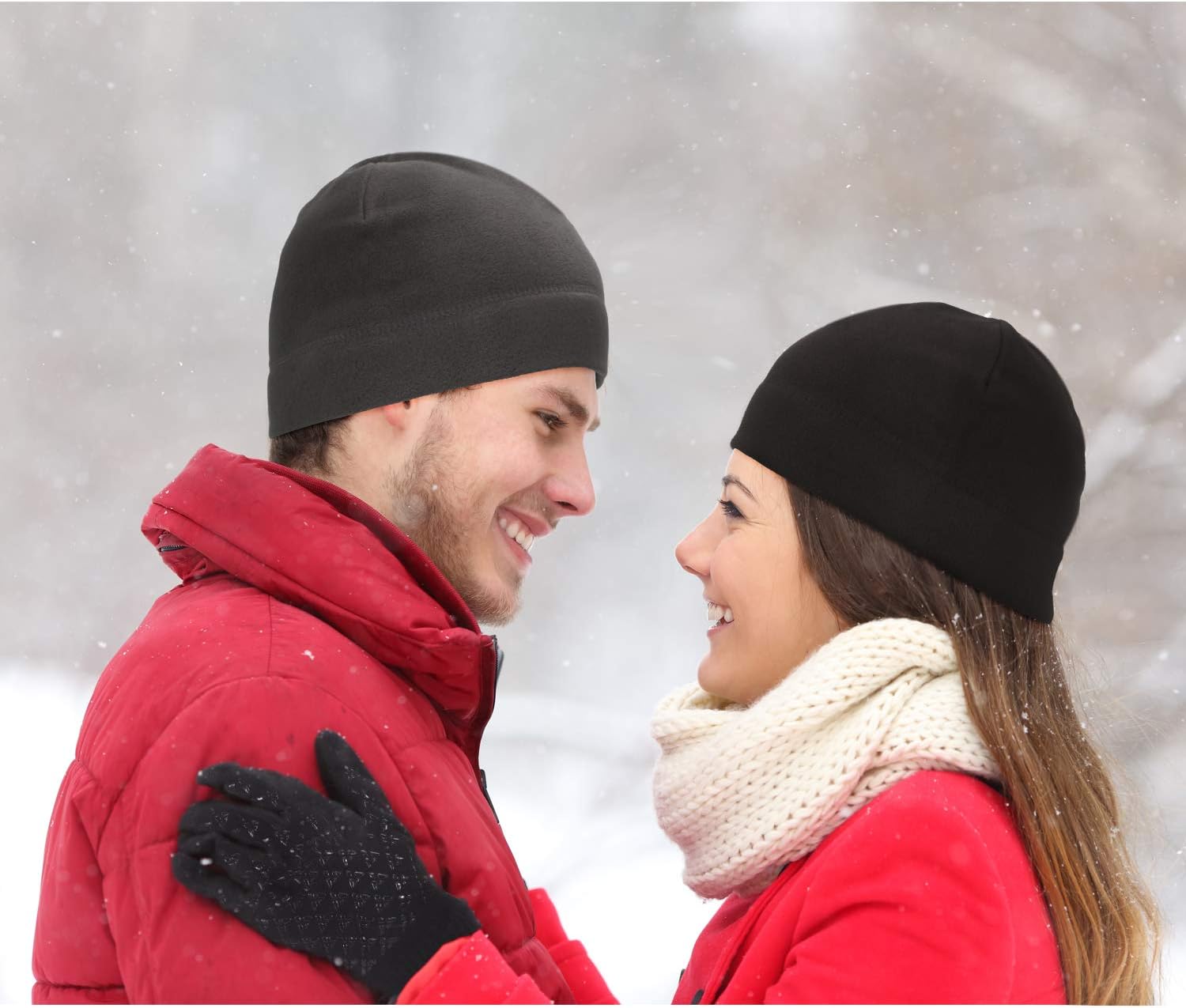 6 PCS Winter Warm Beanie Hat Fleece Cap and Touchscreen Thermal Anti-Slip Gloves V1258-DP02-B-3035