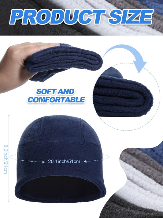 Winter Warm Skull Cap Ear Flap Soft Fleece Beanie Hat Thick Windproof Cap Skiing Outdoor Tactical Warm for V1258-DP02-B-3036