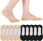 Ice Silk No Show Socks - 10 Pairs, Low Cut, Nonslip, Invisible, Thin (Black, Nude) V1258-DP02-B-3041