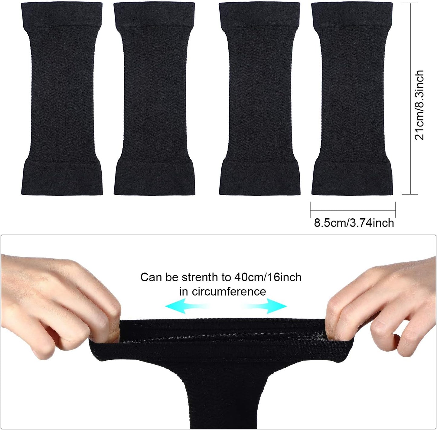2 Pairs Arm Shapers for Plus Size Women, Upper Arm Sleeves Wraps Slim Arm Compression Sleeve for Arms V1258-DP02-B-3046