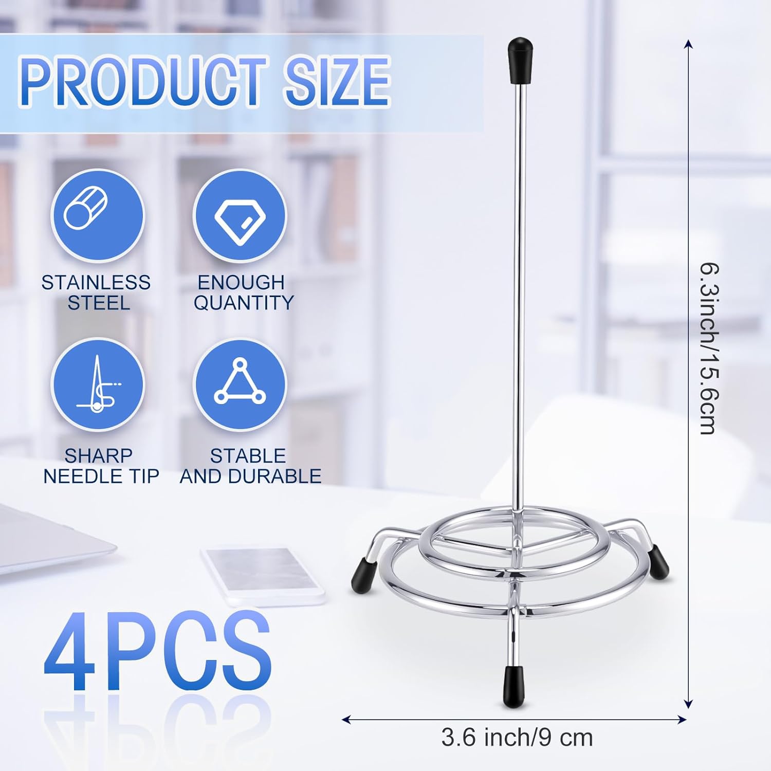4 Pcs Ticket Stabber for Restaurant, Check Spindle, Receipt Holder Spike, Ticket Spike, Bill Fork, Memo Holder V1258-DP02-B-3056