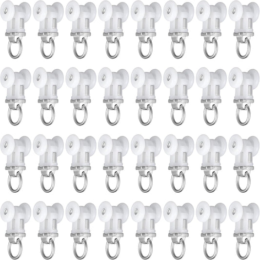 Curtain Track Roller Hooks Rail Pulleys Runners Plastic Ceiling Gliders Window Rod Dual Wheel Roller Carriers V1258-DP02-B-3060