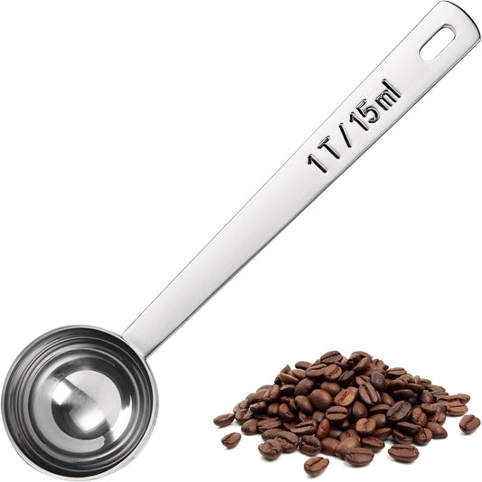 Coffee Scoop 1 Tablespoon: 18/8 Stainless Steel Measuring Scooper for Ground Coffee, Bean, Powder, Espresso, V1258-DP02-B-308