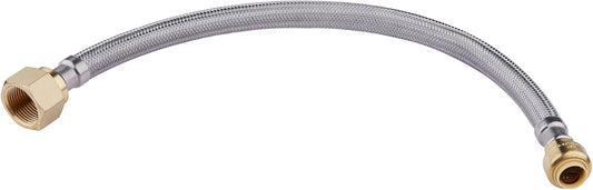 12-inch Length Flexible Connector Push-fit 1/2 inch x 3/4 inch FIP, Push-to-Connect Braided Stainless Steel V1258-DP02-B-3086