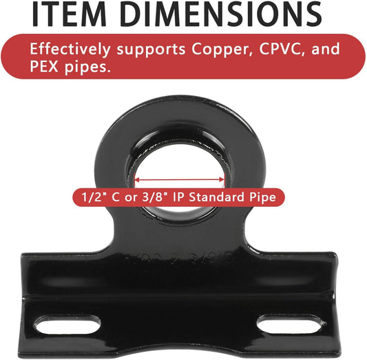 (Pack of 10) Metal Made Pipe Stay Hanger for 3/8 Inch IP Standard Pipe or 1/2 Inch Copper, CPVC & PEX Pipes - V1258-DP02-B-3099