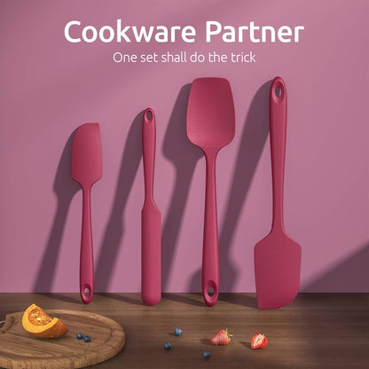 Silicone Spatula Set with 480 Degrees Fahrenheit Heat Resistant (Red) V1258-DP02-B-311
