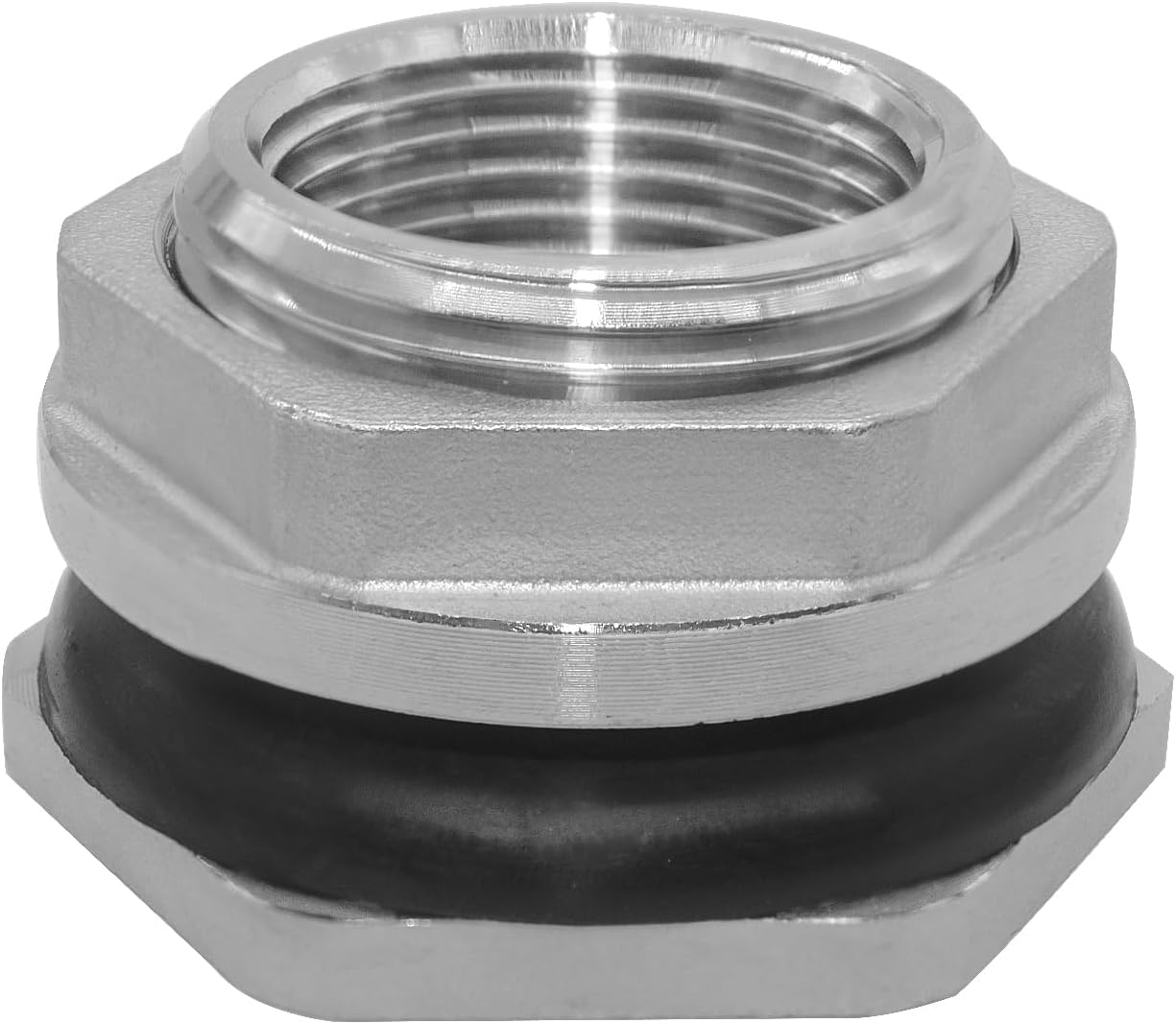 1" Female Bulkhead Water Tank Connector Stainless Steel Thru-bulk Fitting V1258-DP02-B-3114