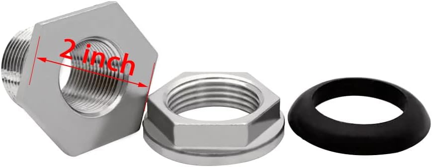 1" Female Bulkhead Water Tank Connector Stainless Steel Thru-bulk Fitting V1258-DP02-B-3114