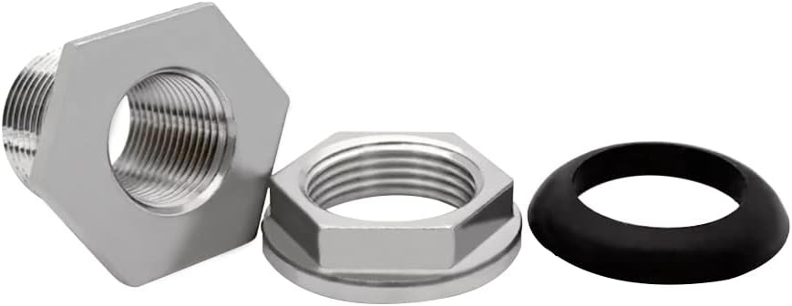 1" Female Bulkhead Water Tank Connector Stainless Steel Thru-bulk Fitting V1258-DP02-B-3114