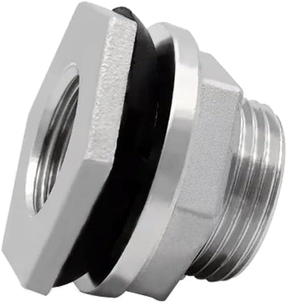 1" Female Bulkhead Water Tank Connector Stainless Steel Thru-bulk Fitting V1258-DP02-B-3114