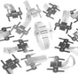 Silver/White Corsage Wrist Bands, Elastic Wristlets for Wedding Prom Flowers, Bulk Pack of 12 V1258-DP02-B-312