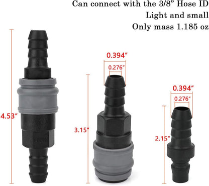 Quick Disconnect Set, Air Hose Fitting Quick Connect Coupler, 3/8" Barb Hose, Air Compressor Accessories V1258-DP02-B-3121