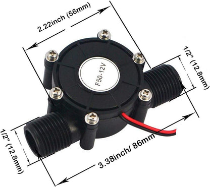 Micro Water Turbine Generator Hydroelectric Power G1/2" Male Thread 12V Micro Hydro Generator Changeing Tool V1258-DP02-B-3123