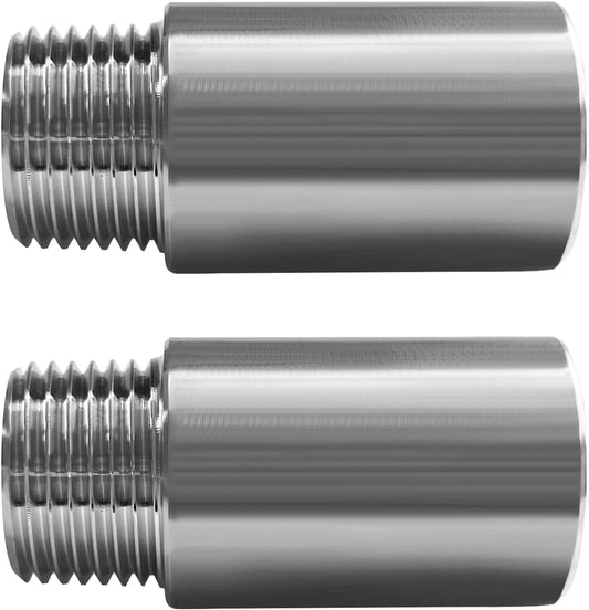 Stainless Steel Pipe Fittings, 1/2" NPT Male x 1/2" NPT Female Threaded, 2" Length Nipple Cast Pipe (Pack of V1258-DP02-B-3128