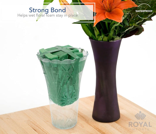 Floral Tape Green, Flower Stem Wrap Adhesive Waterproof Florist Tape for Decorative Bouquets Arranging and V1258-DP02-B-313