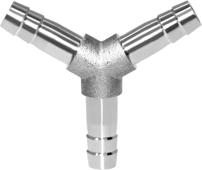Stainless Steel 1/4" Hose Barb 3 Way Y Shaped Union Home Brew Fitting V1258-DP02-B-3140