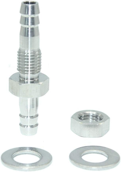 3/8" Hose Barb Thru-Bulk Bulkhead Straight Hex Union Stainless Steel Fitting V1258-DP02-B-3160