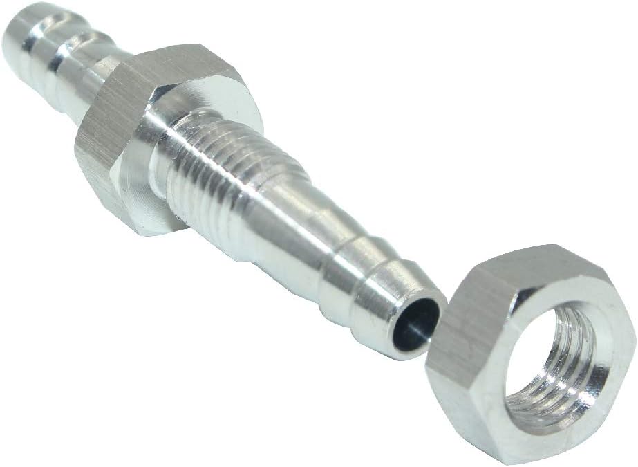 3/8" Hose Barb Thru-Bulk Bulkhead Straight Hex Union Stainless Steel Fitting V1258-DP02-B-3160