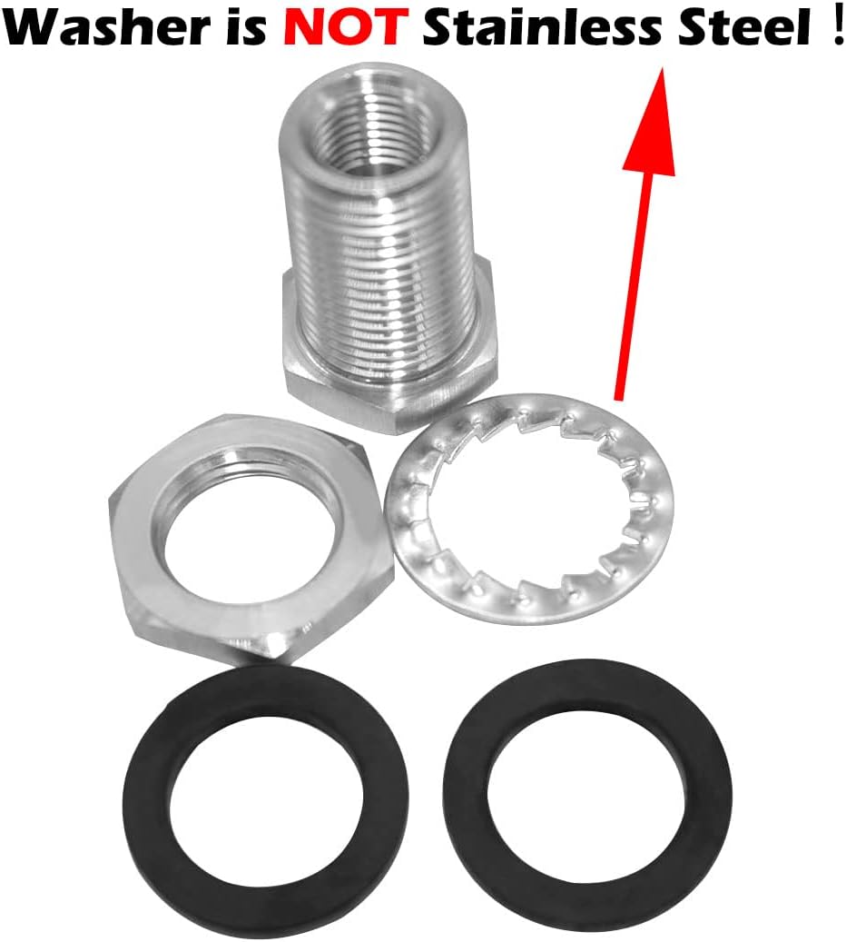 Stainless 1/8" NPT Female Bulkhead Coupler Thru-bulk Pipe Fitting (Full Female Thread) V1258-DP02-B-3166