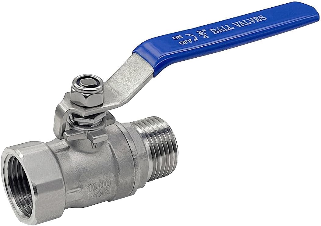 Stainless Steel Full Flow 3/4 Garden Hose Shut Off Valve GHT Thread Heavy Duty Connector V1258-DP02-B-3172