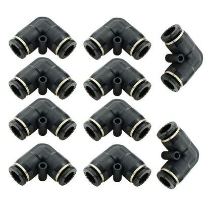 Push to Connect Fitting Elbow, 8mm x 8mm Tube OD Pneumatic 90 degrees Degree Adapter Push in Fitting for Air V1258-DP02-B-3174
