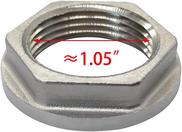 Stainless Steel 3/4 NPS Female Threaded Hex Lock Nuts Flange Gasket for Pipe Connection Bulkhead Fitting V1258-DP02-B-3182