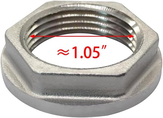 Stainless Steel 3/4 NPS Female Threaded Hex Lock Nuts Flange Gasket for Pipe Connection Bulkhead Fitting V1258-DP02-B-3182