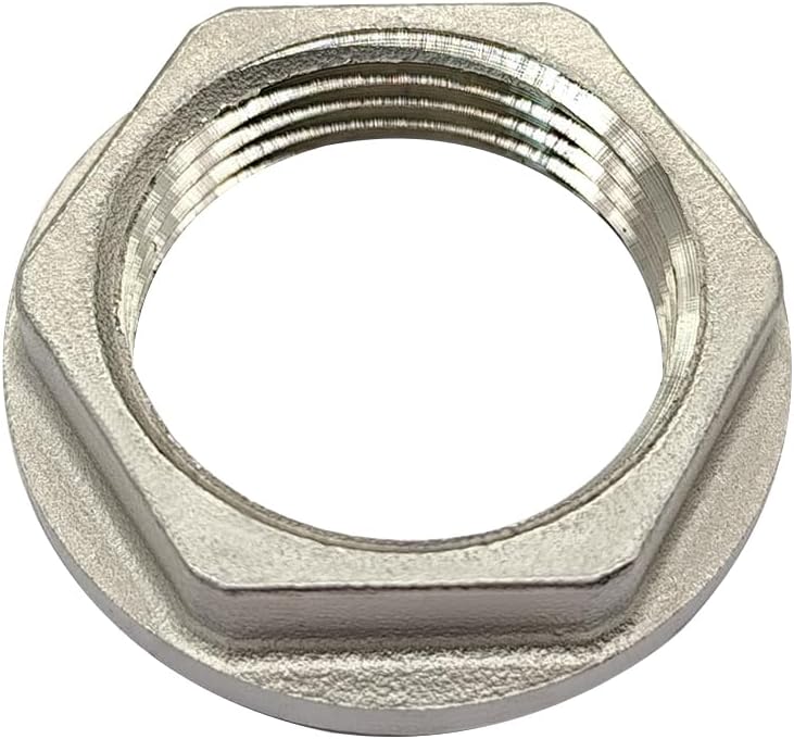 Stainless Steel 3/4 NPS Female Threaded Hex Lock Nuts Flange Gasket for Pipe Connection Bulkhead Fitting V1258-DP02-B-3182