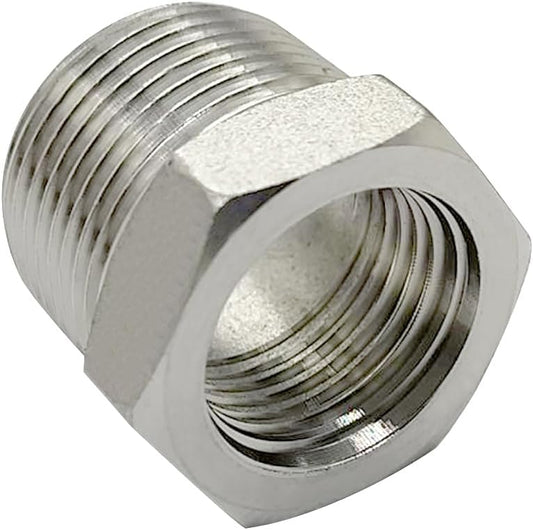 316 Stainless Steel Reducer Hex Bushing 1/2 Male NPT to 1/4 Female NPT Reducing Cast Pipe Adapter Fitting for V1258-DP02-B-3189