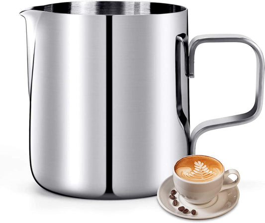 Milk Frothing Pitcher, 6.8oz/200ml Stainless Steel Milk Frother Cup, Small Steaming Pitcher for Espresso V1258-DP02-B-320