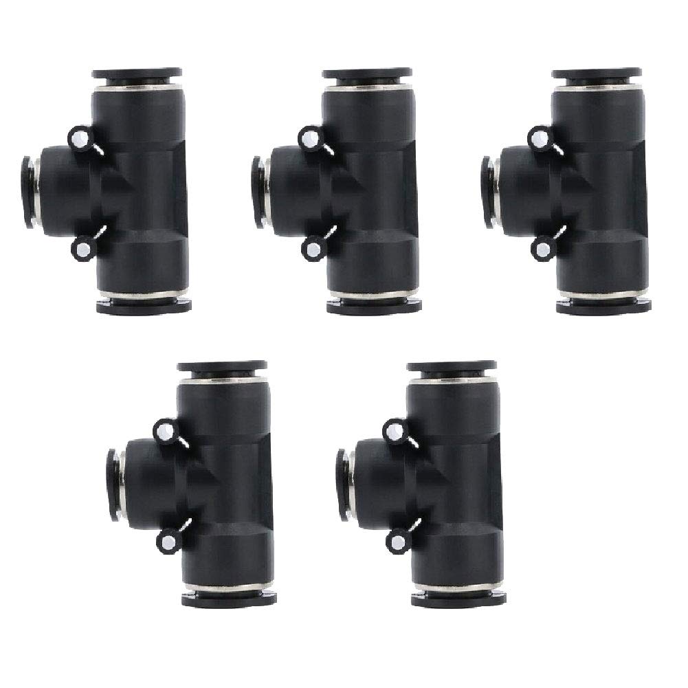 Push to Connect Air Fitting, 12mm Tube OD Pneumatic Tee Union Fitting Push Lock(Pack of 10) V1258-DP02-B-3205