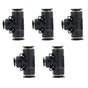 Push to Connect Air Fitting, 12mm Tube OD Pneumatic Tee Union Fitting Push Lock(Pack of 10) V1258-DP02-B-3205