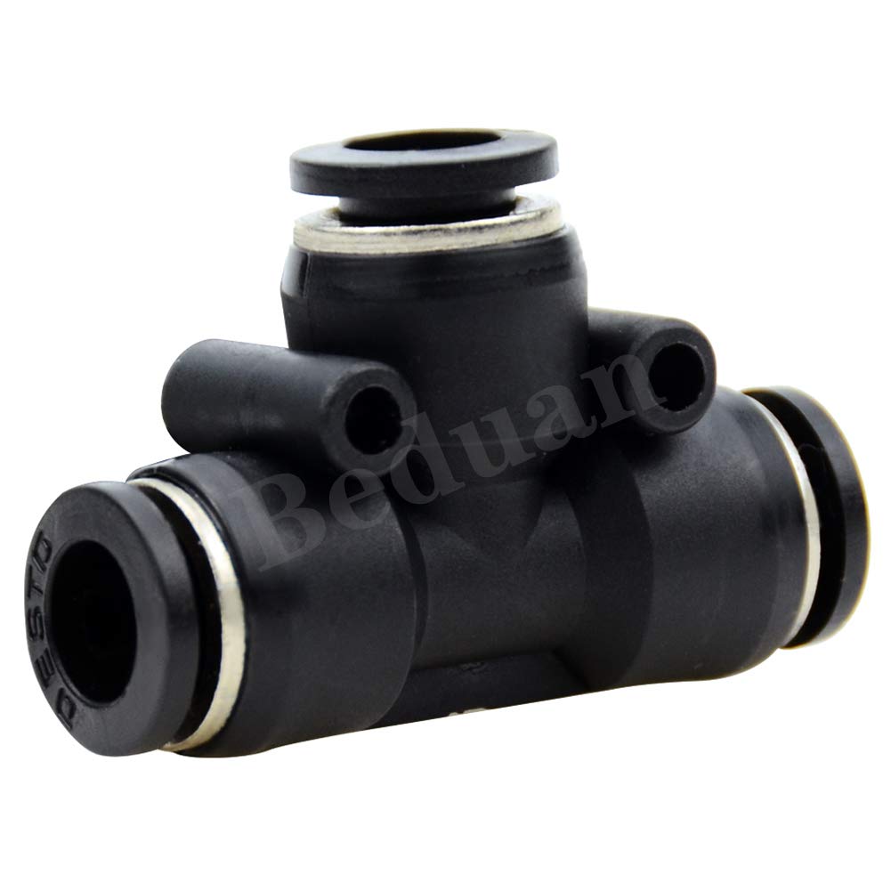 Push to Connect Air Fitting, 12mm Tube OD Pneumatic Tee Union Fitting Push Lock(Pack of 10) V1258-DP02-B-3205
