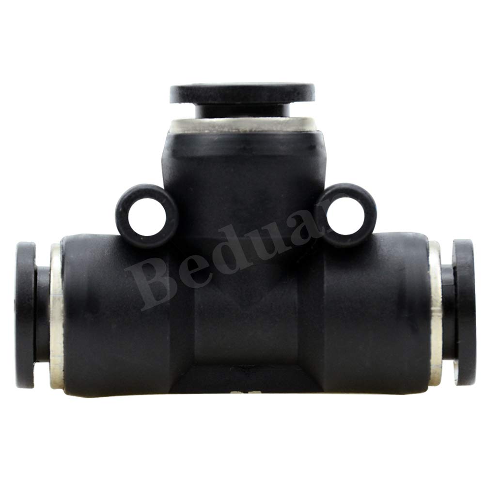Push to Connect Air Fitting, 12mm Tube OD Pneumatic Tee Union Fitting Push Lock(Pack of 10) V1258-DP02-B-3205