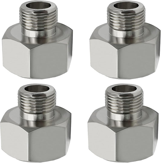 Brass Water Line Adapter 1/2" Female to 3/8" Male Reducer Hose Pipe Compression Fitting Kitchen Bathroom V1258-DP02-B-3206