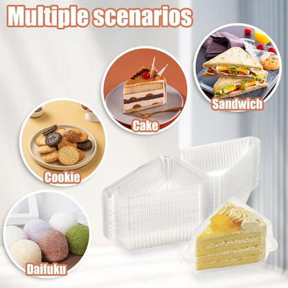 Thickened Extra Large 50Pcs Cake Slice Containers,4.4 Inch Pie Slice Containers For 6"-8" Diameter Cake or V1258-DP02-B-3236