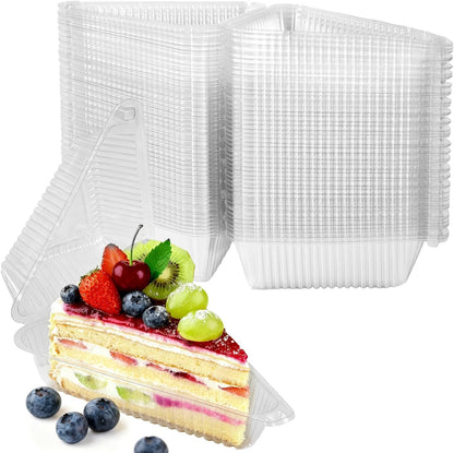 100Pcs Cake Slice Containers,Pie Slice Containers for 6"-8" Diameter Cake or Pie Slices,Individual Cheesecake V1258-DP02-B-3240