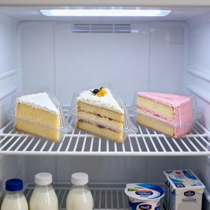 100Pcs Cake Slice Containers,Pie Slice Containers for 6"-8" Diameter Cake or Pie Slices,Individual Cheesecake V1258-DP02-B-3240