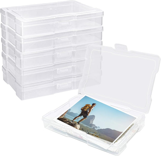 6Pcs Photo Storage Containers,Photo Storage Craft Keeper,4" x 6" Photo Storage Boxes,Plastic Photo Case for V1258-DP02-B-3242