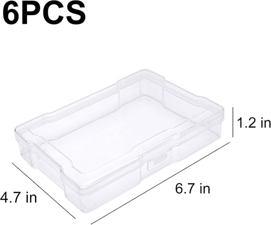 6Pcs Photo Storage Containers,Photo Storage Craft Keeper,4" x 6" Photo Storage Boxes,Plastic Photo Case for V1258-DP02-B-3242